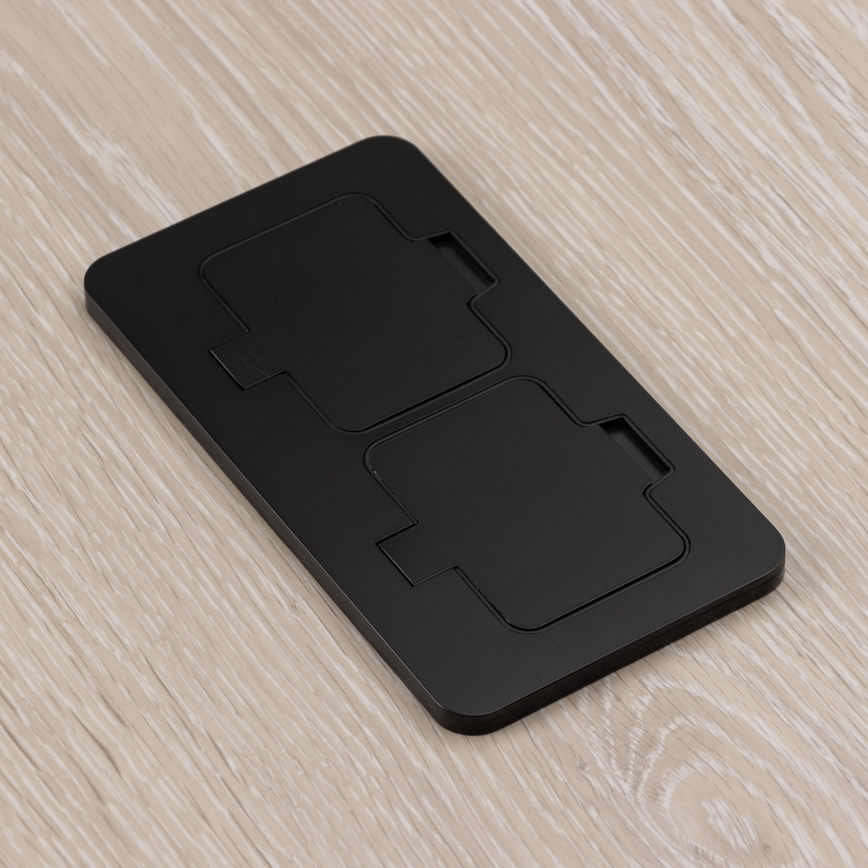 Brilagi - Double prise encastrable INBOX IP55 pour cuisine, rectangulaire, noire