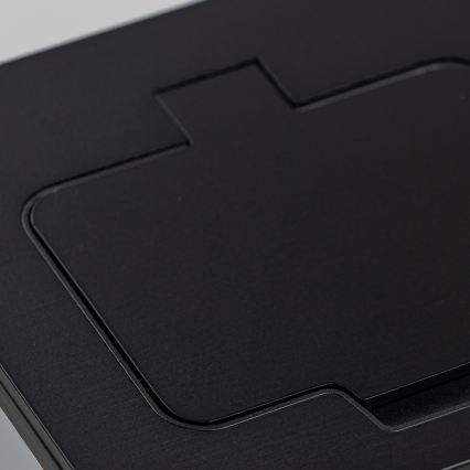 Brilagi - Double prise encastrable INBOX IP55 pour cuisine, rectangulaire, noire