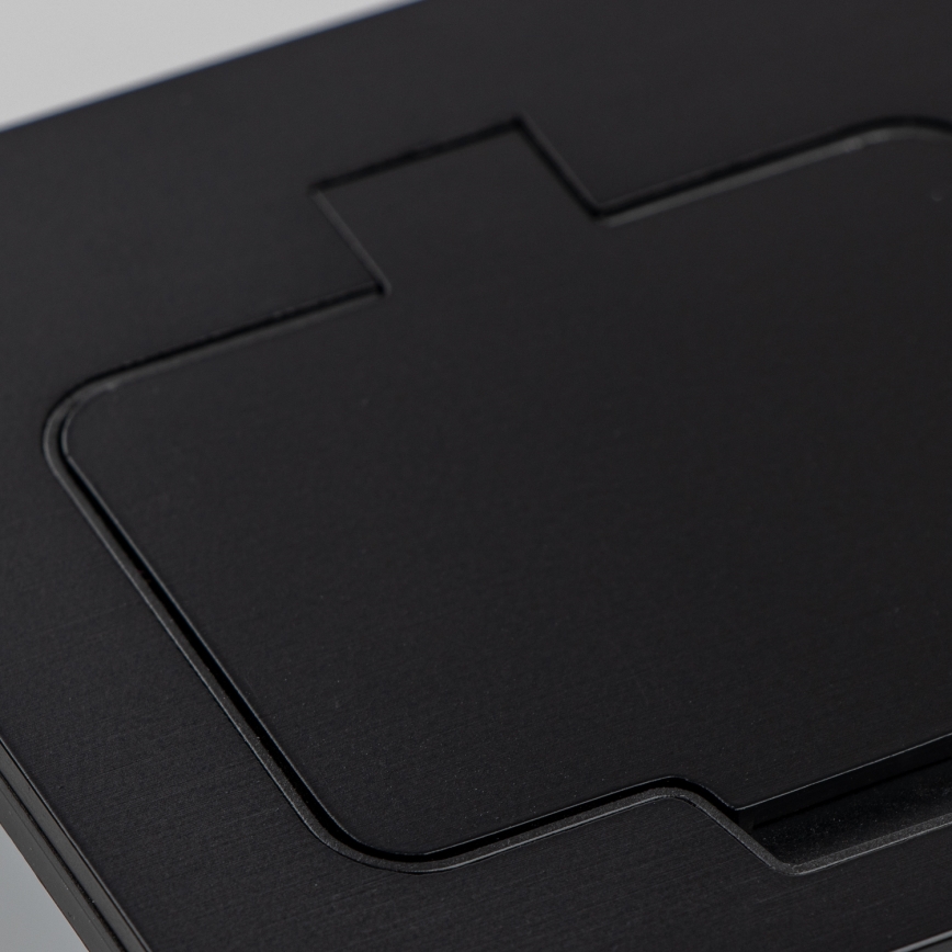 Brilagi - Double prise encastrable INBOX IP55 pour cuisine, rectangulaire, noire