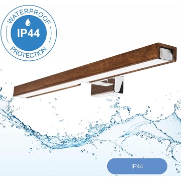 Brilagi - Éclairage de miroir salle de bain WOODY MIRROR LED/12W/230V 60 cm IP44 chêne cerise/chrome brillant