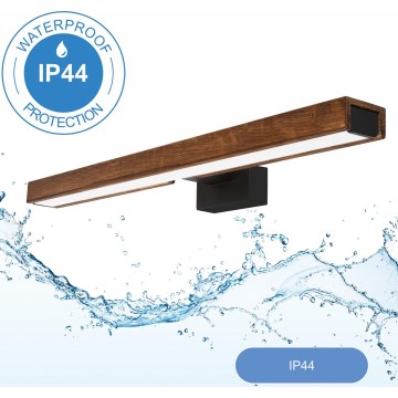 Brilagi - Éclairage de miroir salle de bain WOODY MIRROR LED/12W/230V 60 cm IP44 chêne cerise/noir