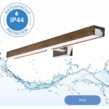 Brilagi - Éclairage de miroir salle de bain WOODY MIRROR LED/12W/230V 60 cm IP44 chêne/chrome brillant
