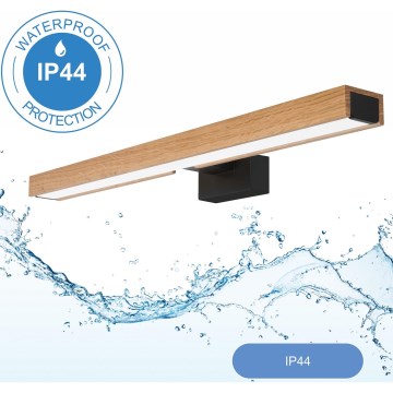 Brilagi - Éclairage de miroir salle de bain WOODY MIRROR LED/12W/230V 60 cm IP44 chêne/noir
