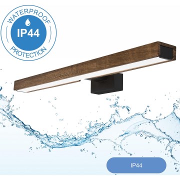 Brilagi - Éclairage de miroir salle de bain WOODY MIRROR LED/12W/230V 60 cm IP44 chêne noyer/noir