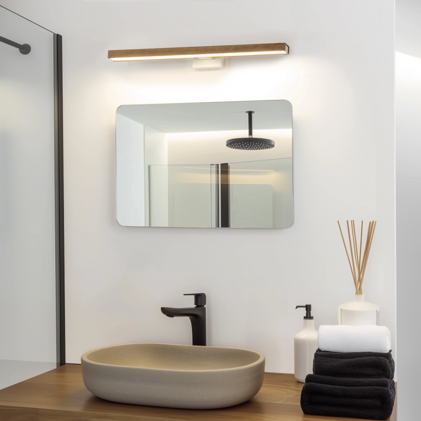 Brilagi - Éclairage de miroir salle de bain WOODY MIRROR LED/12W/230V 60 cm IP44 chêne noyer/blanc