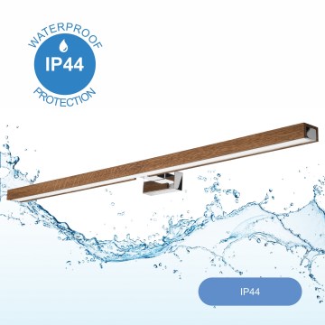 Brilagi - Éclairage de miroir salle de bain WOODY MIRROR LED/15W/230V 90 cm IP44 chêne cerise/chrome brillant
