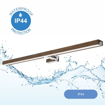 Brilagi - Éclairage de miroir salle de bain WOODY MIRROR LED/15W/230V 90 cm IP44 chêne noyer/chrome brillant