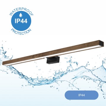 Brilagi - Éclairage de miroir salle de bain WOODY MIRROR LED/15W/230V 90 cm IP44 chêne noyer/noir