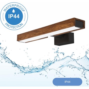 Brilagi - Éclairage de miroir salle de bain WOODY MIRROR LED/8W/230V 40 cm IP44 chêne cerise/noir