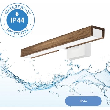 Brilagi - Éclairage de miroir salle de bain WOODY MIRROR LED/8W/230V 40 cm IP44 chêne noyer/blanc