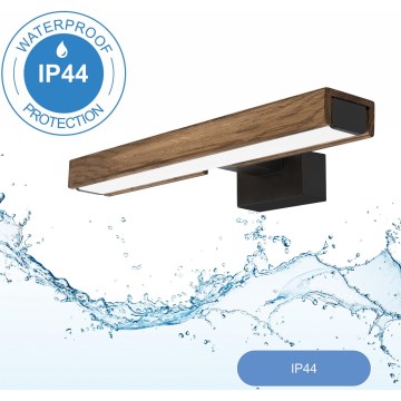 Brilagi - Éclairage de miroir salle de bain WOODY MIRROR LED/8W/230V 40 cm IP44 chêne noyer/noir