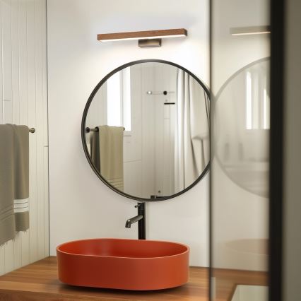 Brilagi - Éclairage de miroir salle de bain WOODY MIRROR LED/8W/230V 40 cm IP44 chêne cerise/noir
