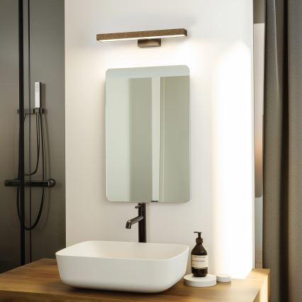Brilagi - Éclairage de miroir salle de bain WOODY MIRROR LED/8W/230V 40 cm IP44 chêne noyer/noir