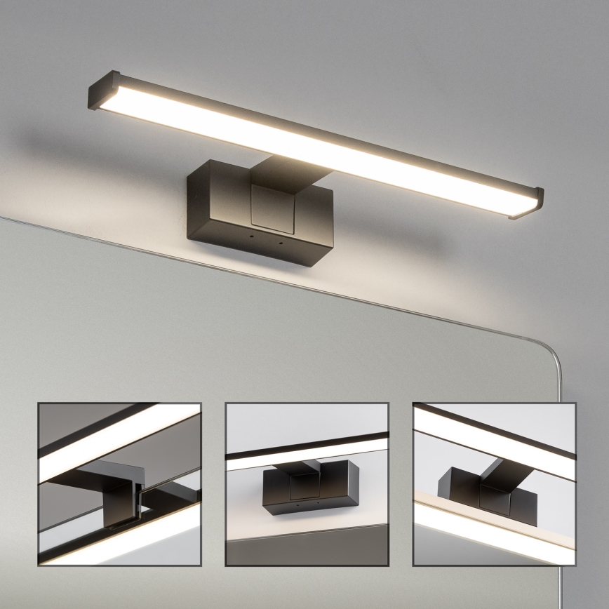 Brilagi - Éclairage LED 3-en-1 pour miroir de salle de bain VESTRA, 8W/230V, 40 cm, IP44, noir