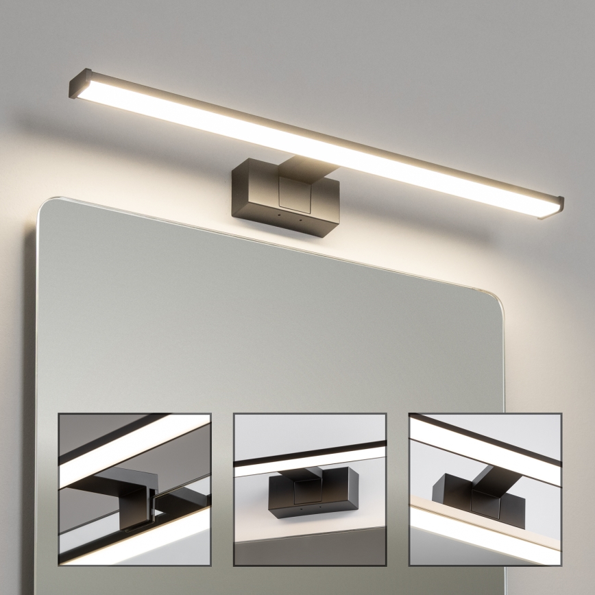 Brilagi - Éclairage LED 3-en-1 pour miroir de salle de bains VESTRA LED/12W/230V 60 cm IP44 noir