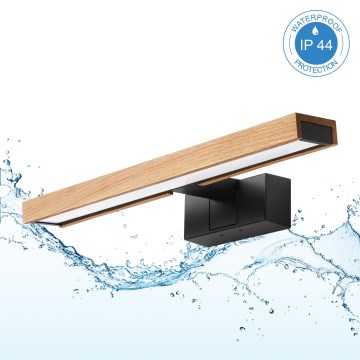 Brilagi - Éclairage LED 3 en 1 pour miroir de salle de bains WOODY MIRROR LED/8W/230V IP44 noir/chêne