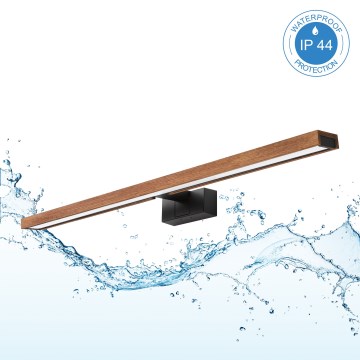 Brilagi - Éclairage LED 3-en-1 pour miroir WOODY MIRROR LED/15W/230V 80 cm IP44 noir/chêne cerise