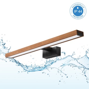 Brilagi - Éclairage LED pour miroir de salle de bains 3 en 1 WOODY MIRROR LED/12W/230V 60 cm IP44 noir/chêne cerisier