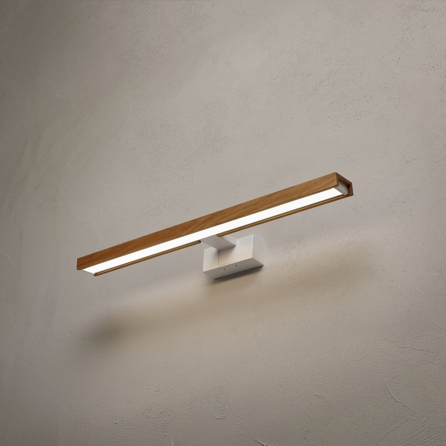Brilagi - Éclairage LED pour miroir de salle de bains 3-en-1 WOODY MIRROR LED/12W/230V 60 cm IP44 blanc/chêne