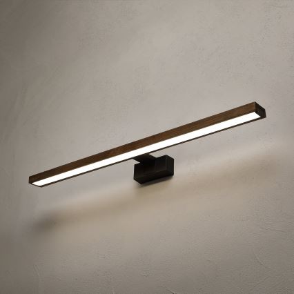 Brilagi - Éclairage miroir LED 3 en 1 WOODY MIRROR LED/15W/230V 80 cm IP44 noir/chêne-noix