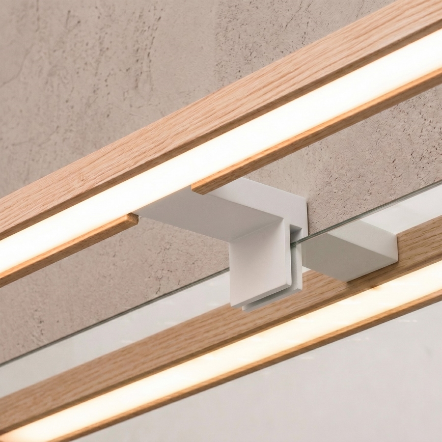 Brilagi - Éclairage LED 3-en-1 pour miroir de salle de bains WOODY MIRROR LED/8W/230V 40 cm IP44 blanc/chêne