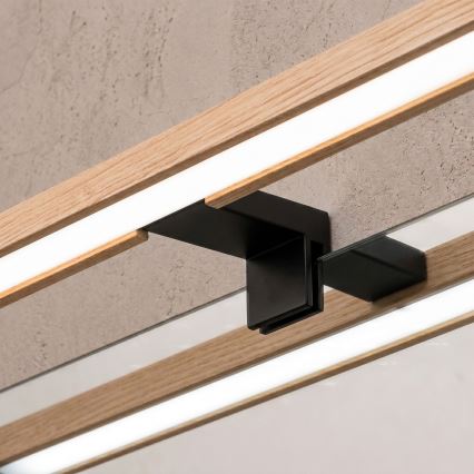 Brilagi - Éclairage LED 3 en 1 pour miroir de salle de bains WOODY MIRROR LED/8W/230V IP44 noir/chêne