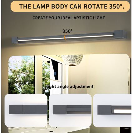 Brilagi - Éclairage LED pour miroir de salle de bains AQUA LINE LED/24W/230V 90 cm IP44 anthracite IRC 90