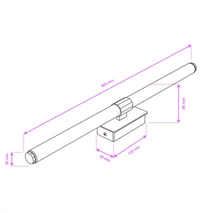 Brilagi - Éclairage LED pour miroir de salle de bains DIANA LED/10W/230V 60 cm IP44 chrome brillant