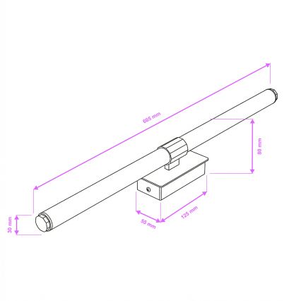 Brilagi - Éclairage LED pour miroir de salle de bains DIANA LED/10W/230V 60 cm IP44 noir