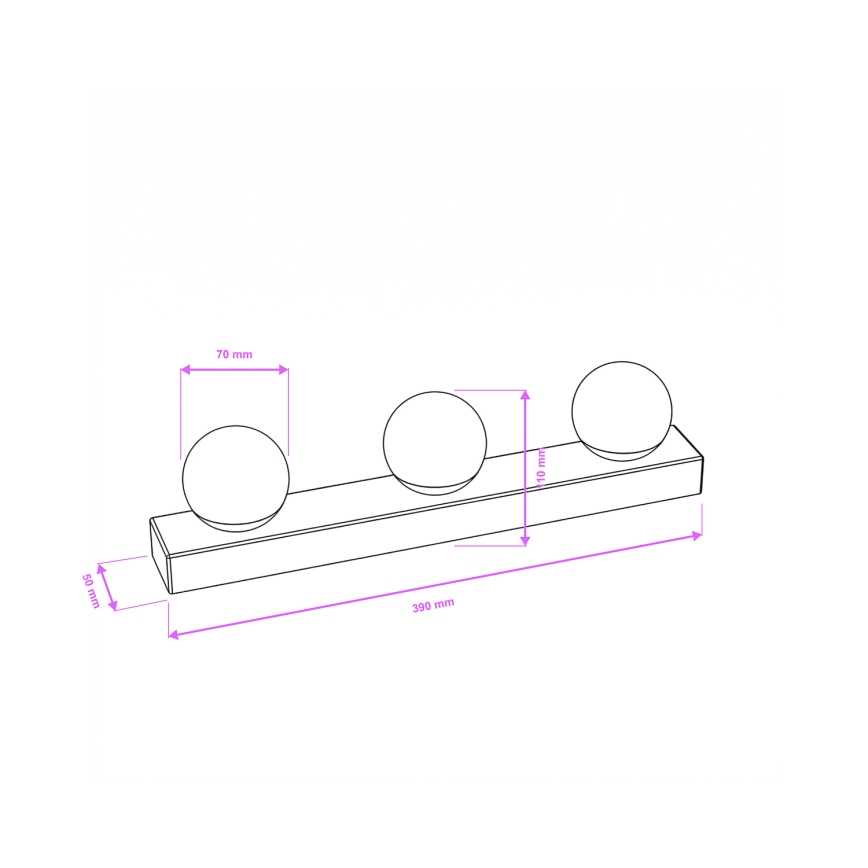 Brilagi - Éclairage LED pour miroir de salle de bains HOLLYWOOD 3xLED/3W/230V 39 cm IP44 chrome brillant