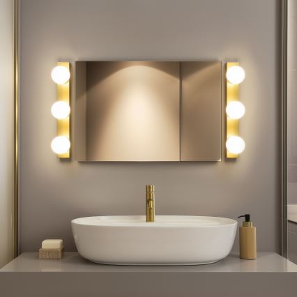 Brilagi - Éclairage LED pour miroir de salle de bains HOLLYWOOD 3xLED/3W/230V 39 cm IP44 doré