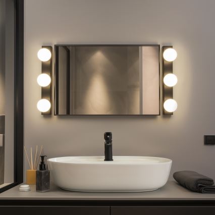 Brilagi - Éclairage LED pour miroir de salle de bains HOLLYWOOD 3xLED/3W/230V 39 cm IP44 noir