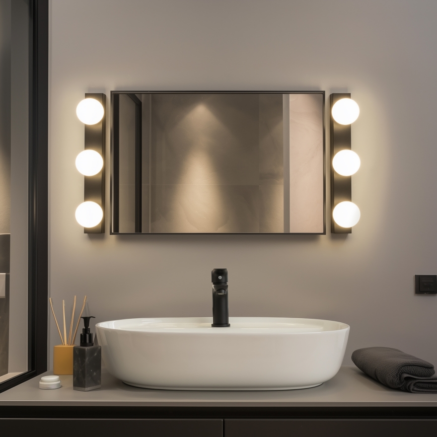 Brilagi - Éclairage LED pour miroir de salle de bains HOLLYWOOD 3xLED/3W/230V 39 cm IP44 noir