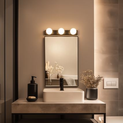 Brilagi - Éclairage LED pour miroir de salle de bains HOLLYWOOD 3xLED/3W/230V 39 cm IP44 noir
