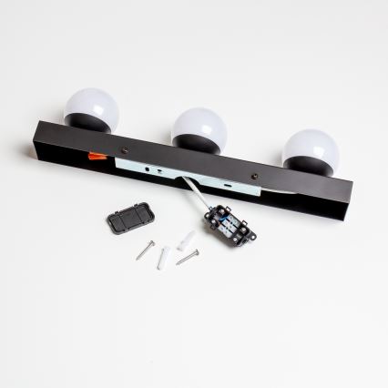 Brilagi - Éclairage LED pour miroir de salle de bains HOLLYWOOD 3xLED/3W/230V 39 cm IP44 noir