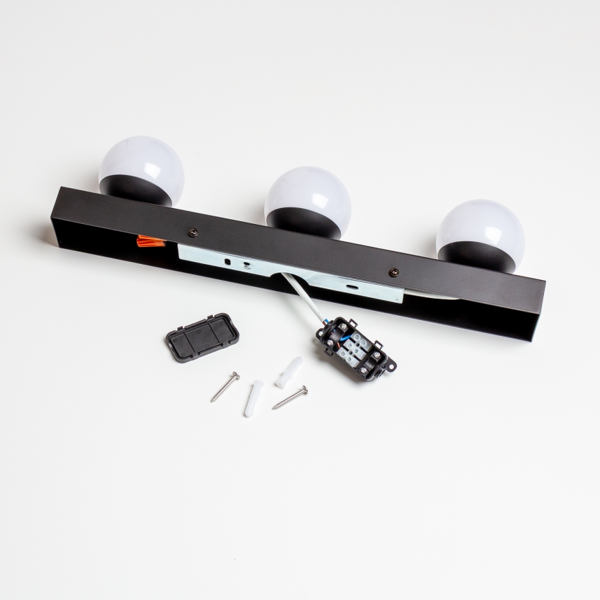 Brilagi - Éclairage LED pour miroir de salle de bains HOLLYWOOD 3xLED/3W/230V 39 cm IP44 noir