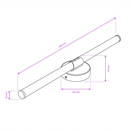 Brilagi - Éclairage LED pour miroir de salle de bains LARA LED/10W/230V 60 cm IP44 noir