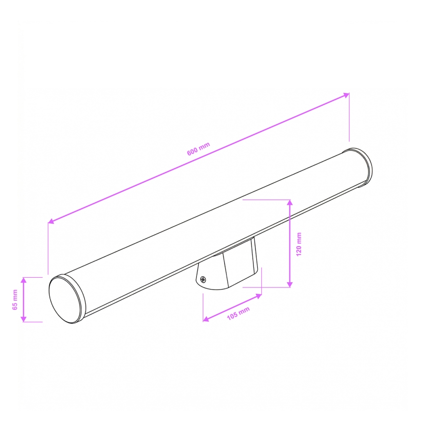 Brilagi - Éclairage LED pour miroir de salle de bains TUBE LED/15W/230V 3000/4000/6500K IP44 chrome brillant