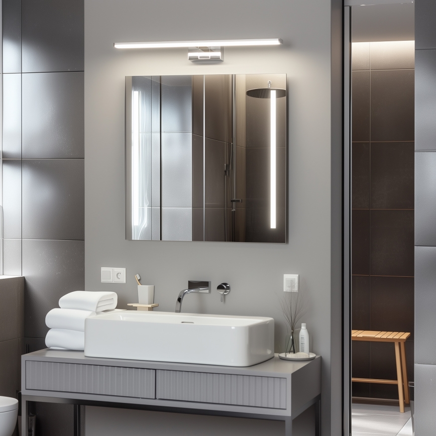 Brilagi - Éclairage miroir LED 3-en-1 pour salle de bains VESTRA LED/12W/230V 60 cm IP44 chrome brillant