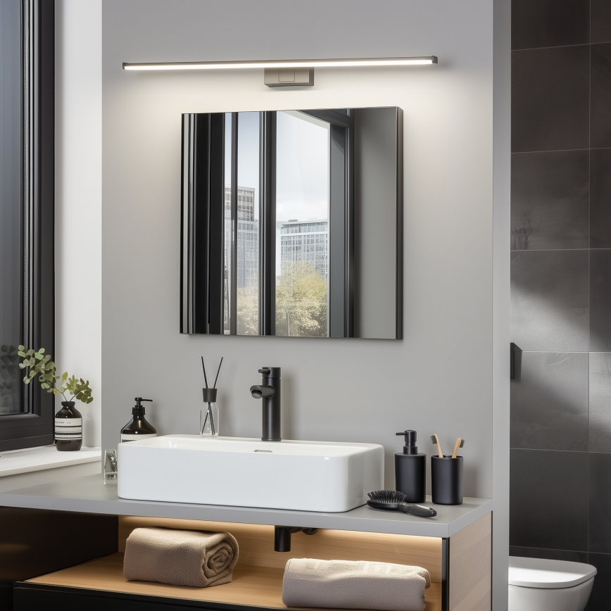 Brilagi - Éclairage LED pour miroir de salle de bains 3-en-1 VESTRA LED/15W/230V 80 cm IP44 noir
