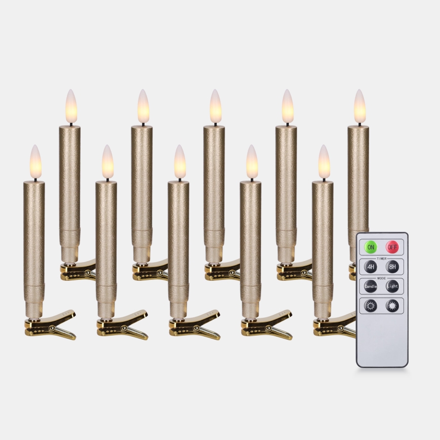 BRILAGI - Guirlande LED pour sapin de Noël 10xLED/10xAAA dorée + télécommande