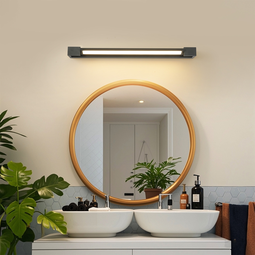 Brilagi - Éclairage LED pour miroir de salle de bains AQUA LINE, 18 W / 230 V, 60 cm, IP44, anthracite, IRC 90