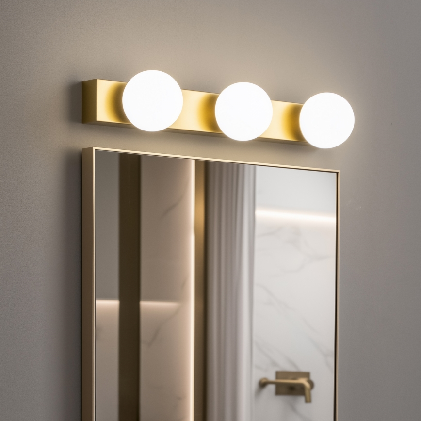 BRILAGI - LOT DE 2 appliques murales LED pour salle de bains HOLLYWOOD 3xLED/3W/230V 39 cm IP44 dorées