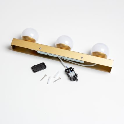 BRILAGI - LOT DE 2 appliques murales LED pour salle de bains HOLLYWOOD 3xLED/3W/230V 39 cm IP44 dorées