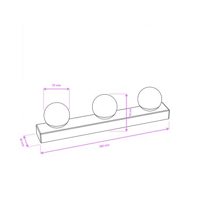 BRILAGI - LOT DE 2 appliques murales LED pour salle de bains HOLLYWOOD 3xLED/3W/230V 39 cm IP44 dorées