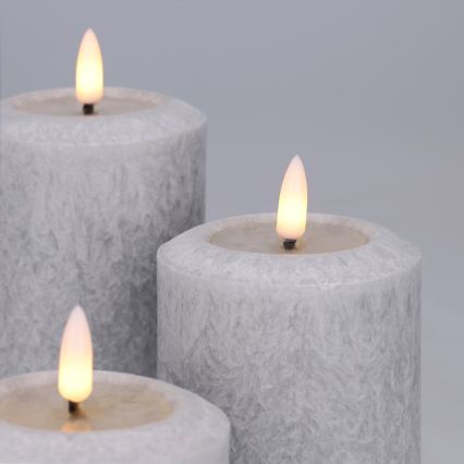 BRILAGI - Ensemble de 3 bougies LED (2xAA), grises