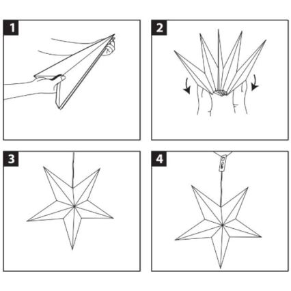 Brilagi - Étoile LED de Noël 70 cm, alimentée par 2 piles AA