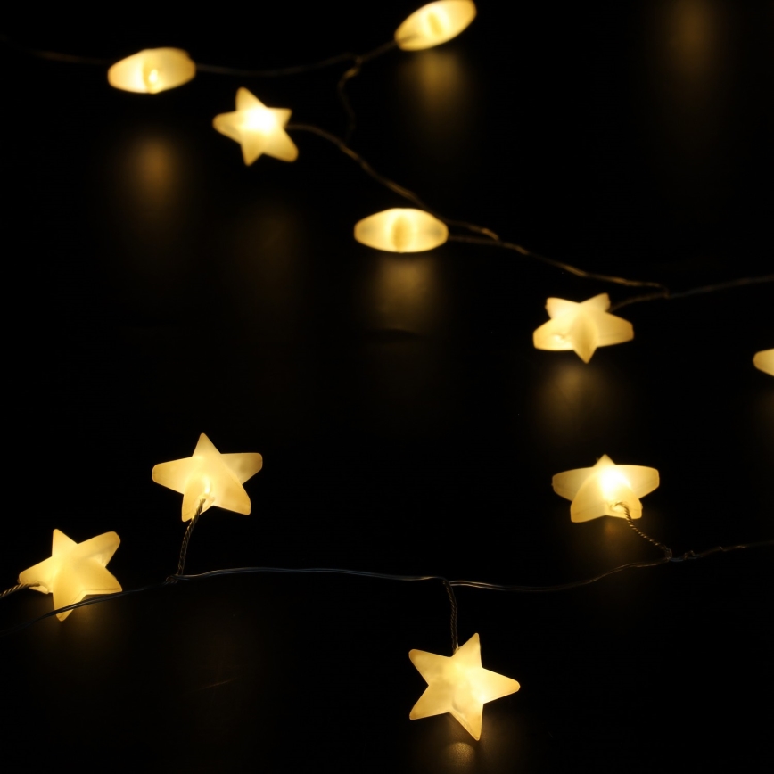 Brilagi - Guirlande de Noël à LED 40xLED/3xAA 1,8m blanc chaud étoiles