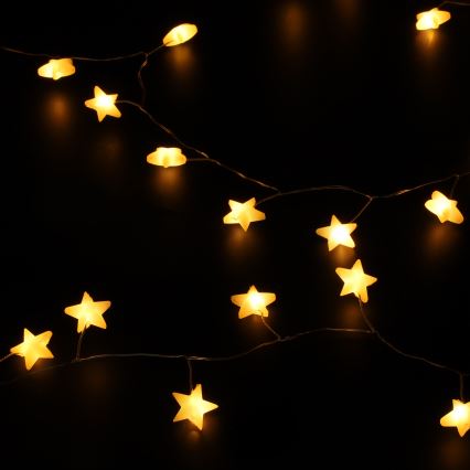 Brilagi - Guirlande de Noël à LED 40xLED/3xAA 1,8m blanc chaud étoiles