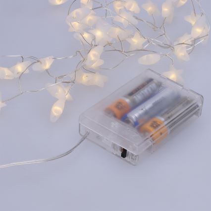 Brilagi - Guirlande de Noël à LED 40xLED/3xAA 1,8m blanc chaud étoiles